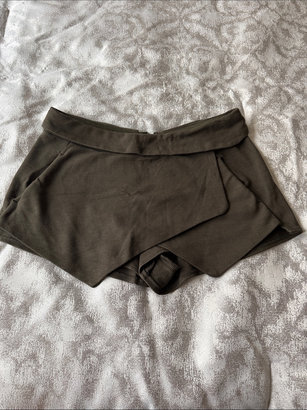 Talula Olive Wrap-Front Skort